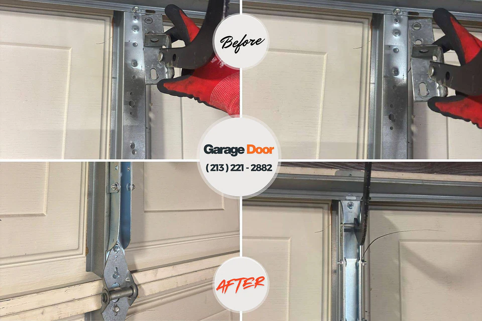 Before and after: garage door repair Garden City Park, NY